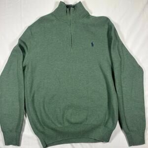Men's Polo Ralph Lauren Pima Cotton Quarter Zip Light Green Size L
